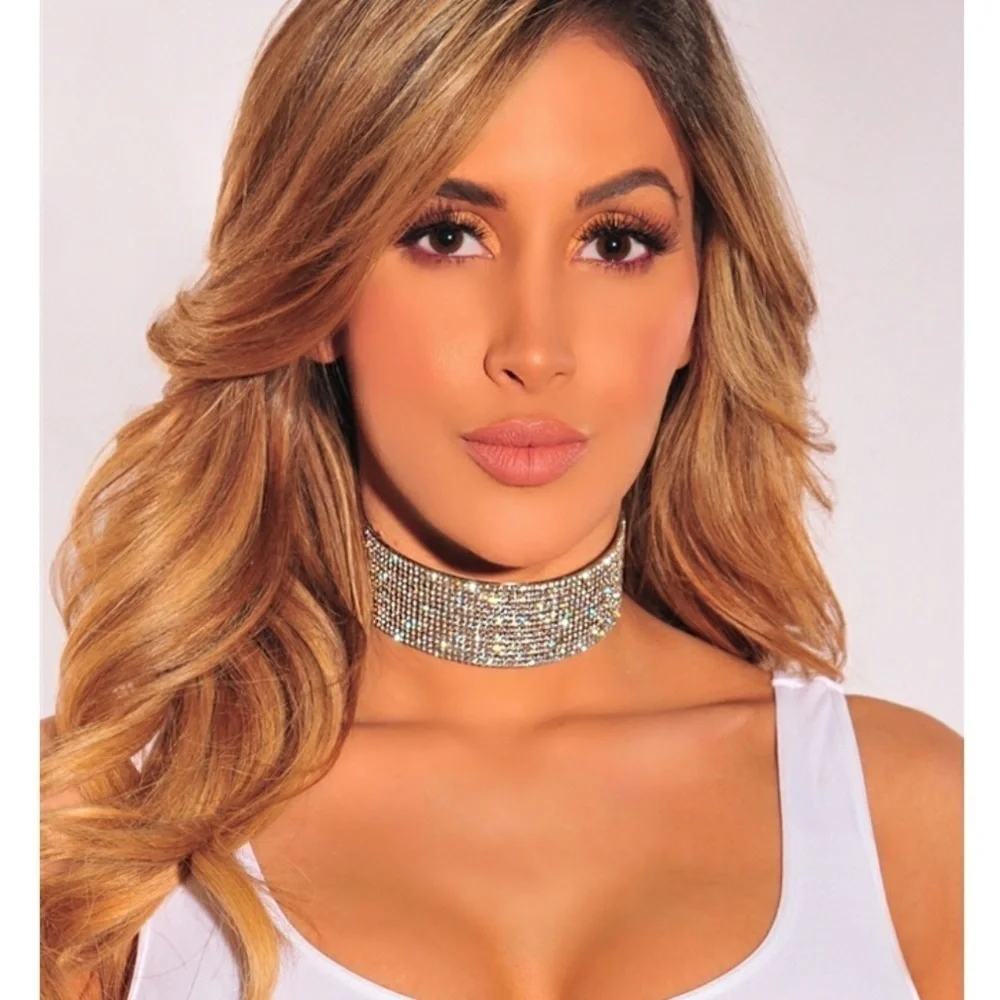🔴SOLD🔴Rhinestone Metal Choker - Picture 1 of 4